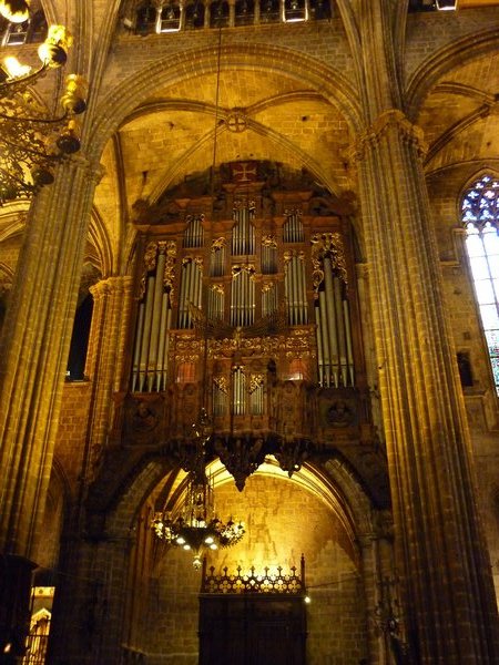 Barcelona gothic cathedral organ