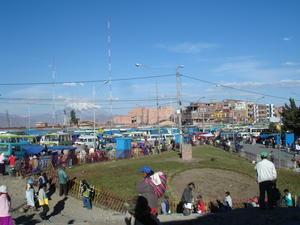 a shot of La Paz from the bus