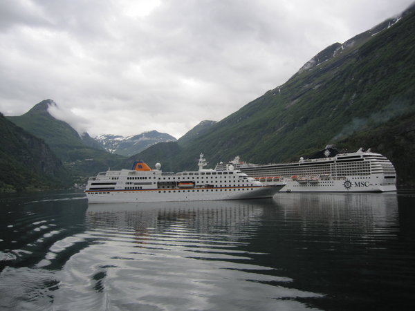 Crruise Ships in Geiranger Fjord