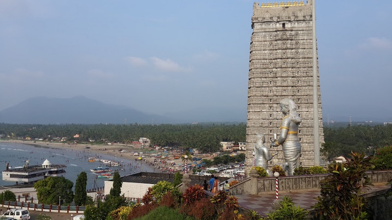 From another angle, in front of the 20 storied Gopuram