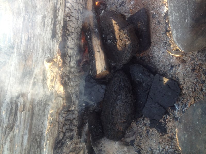 A fire fueled by coal from the beaches of Homer