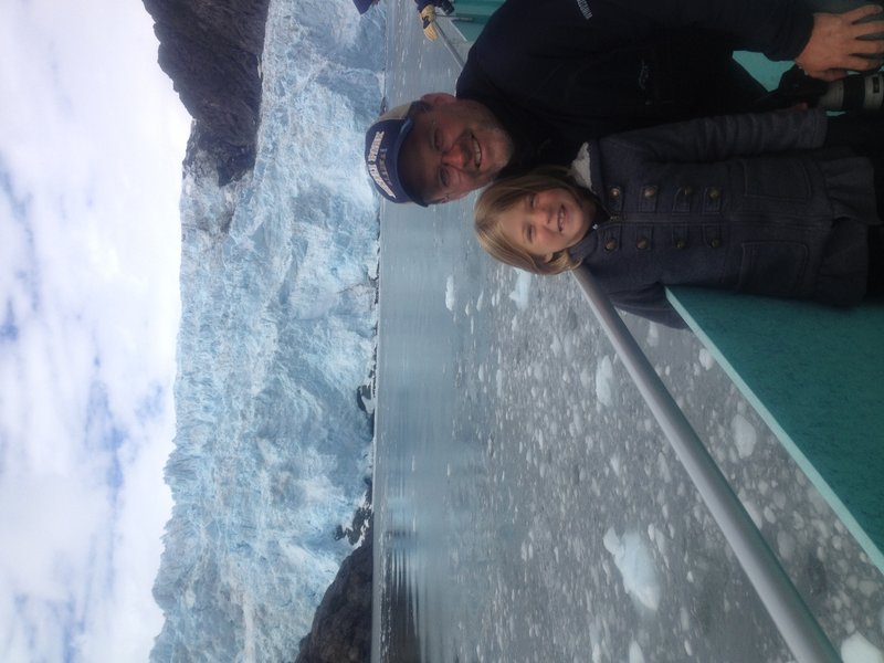 Maggie and Aaron in front of Holgate Glacier