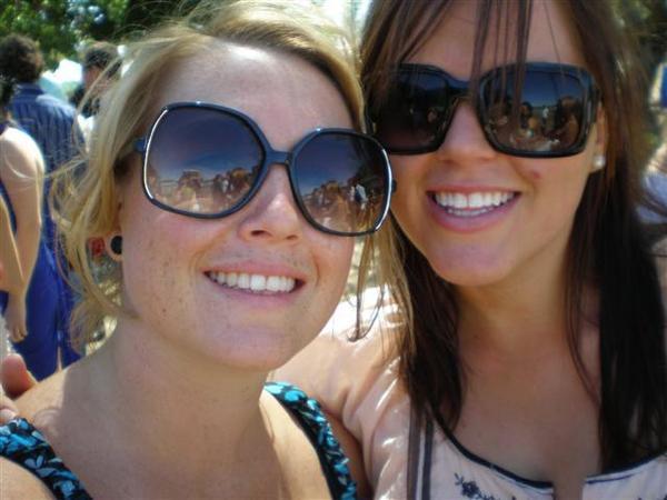 Maddy and Amy looking glam in their big sunnies!