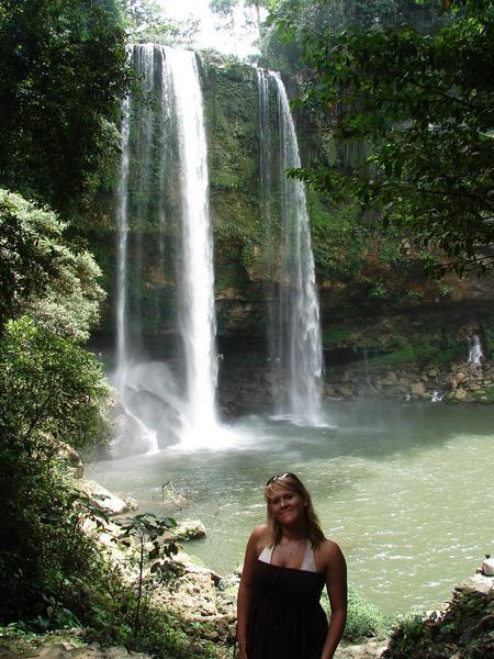 me at the Misol-Ha waterfall