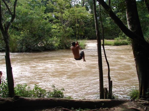 Tom on the rope swing