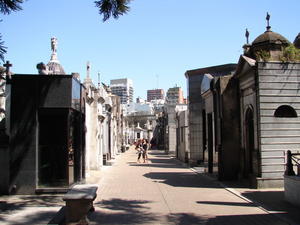 me and bridie in the cemetery in Recoleta