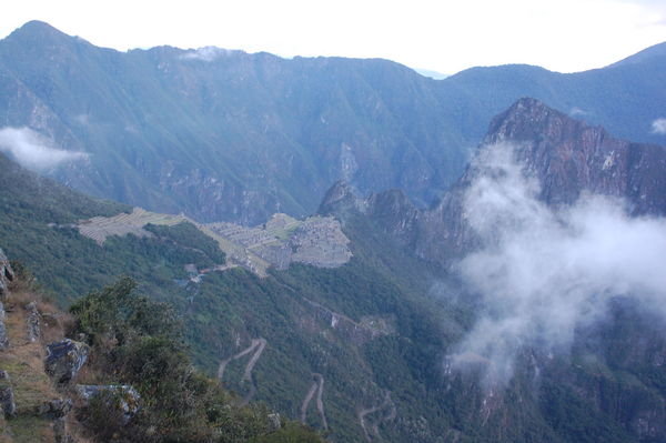 View of Macchu Picchu from the Sun Gate