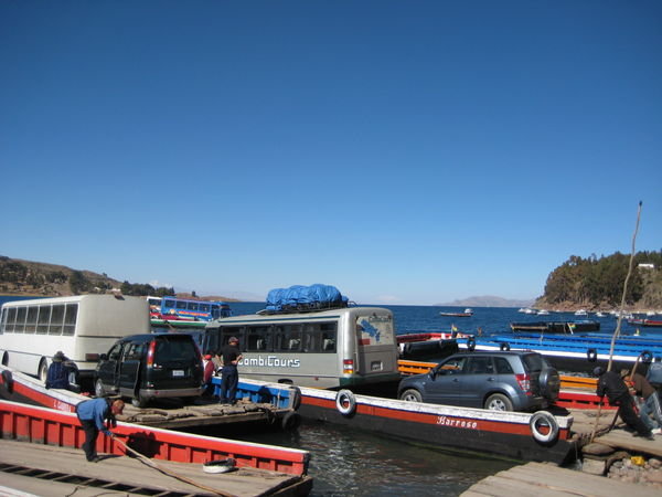 Ferry Crossing on Lake Titicaca in Bolivia