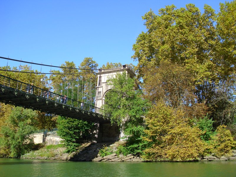 The suspension bridge leading from Ile Barbe to Northern Lyon