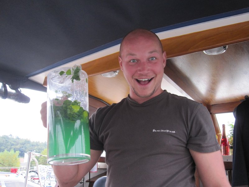 Mike with his version of a mojito. Camp.