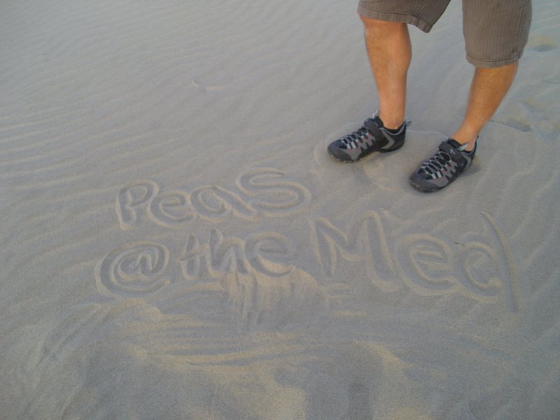 4. Sand Graffitti and Mike's feet at the Med