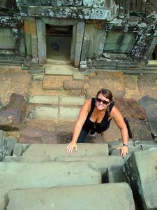 Climbing up a temple