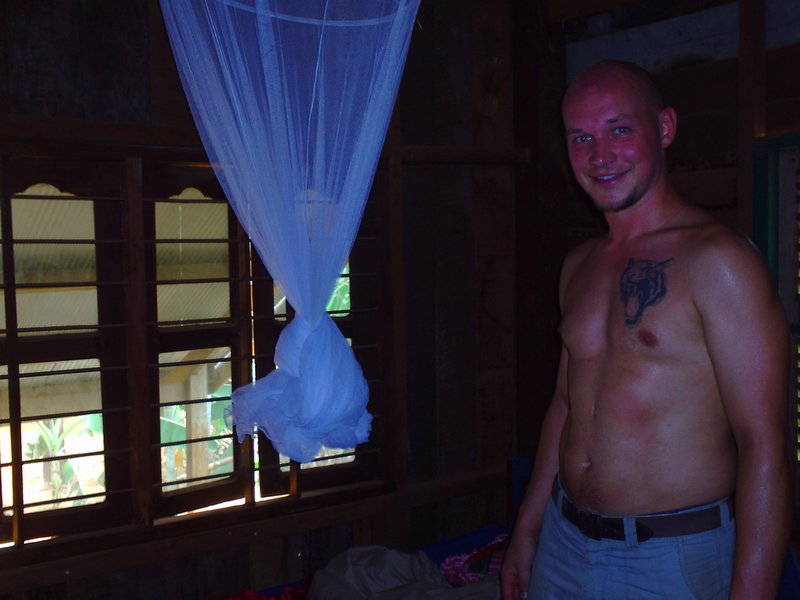 Mike in our hut for the stay