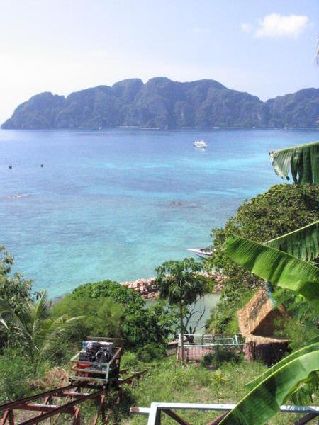 View from Phi Phi Hill resort as we wait for our bags to arrive in the travellator