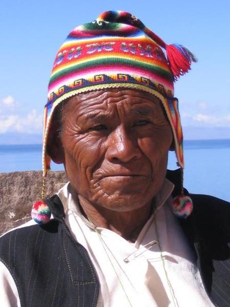 Old Peruvian man...in funky hat!