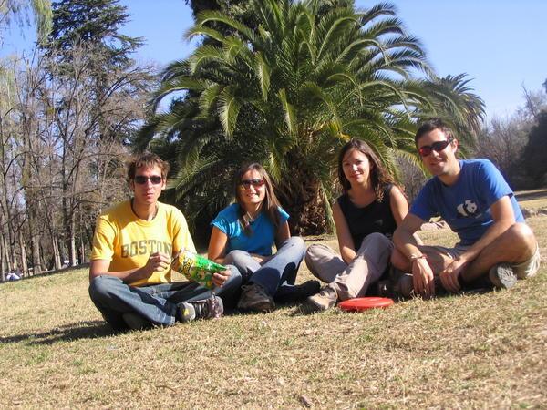 In San Martin  Park with our new friends Jamie and Fiona.