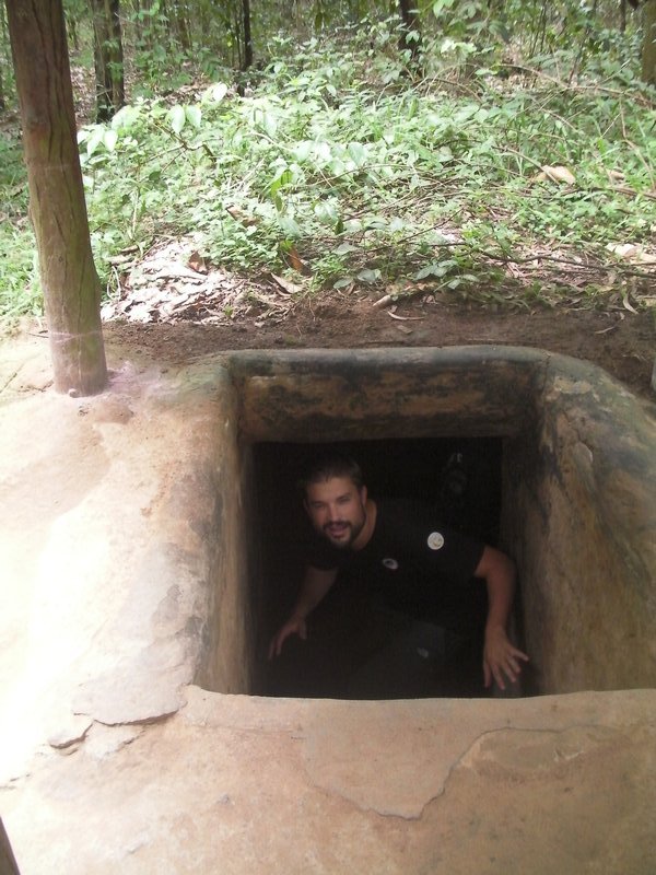 Scott entering the tunnels