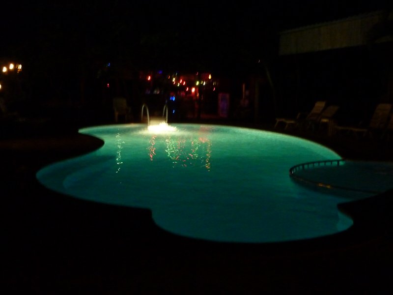 Our pool at night