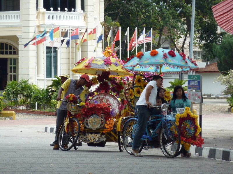 Some of Melaka's legendary trishaws