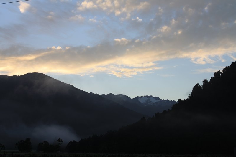 Dawn behind the mountains