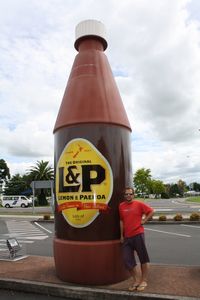 The enormous L&P bottle at Paeroa