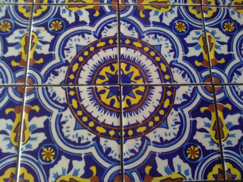 Tiles on our table for lunch