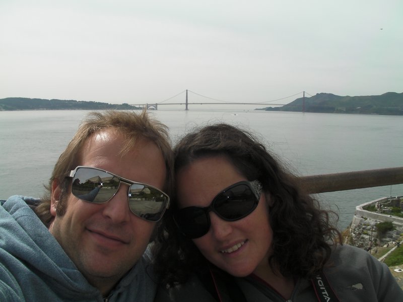Us on the island with the Golden Gate Bridge in the Background