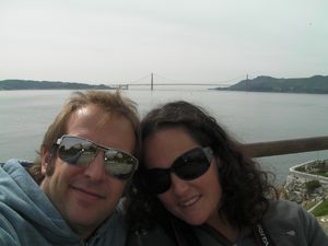 Us on the island with the Golden Gate Bridge in the Background