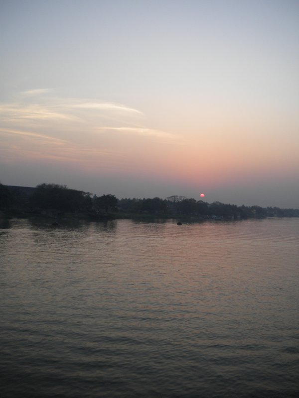 sunset in the river