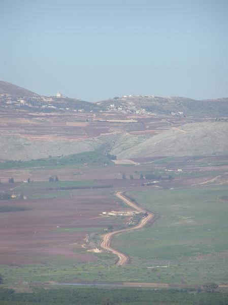 Looking toward Lebanon on jeep ride in Golan Heights