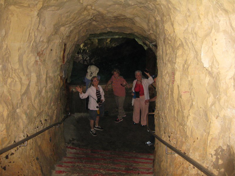 Heading through the tunnel at Rosh Hanikra