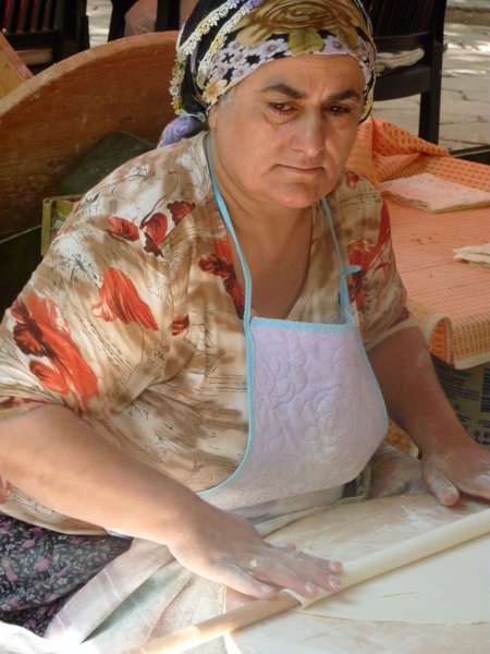 Woman making bread