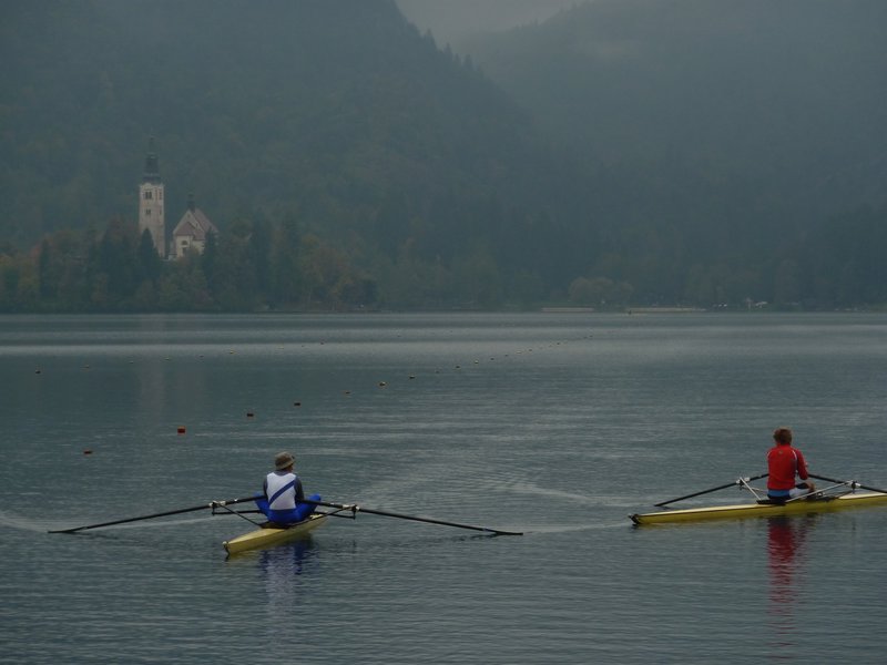 Rowing to Bled Castle