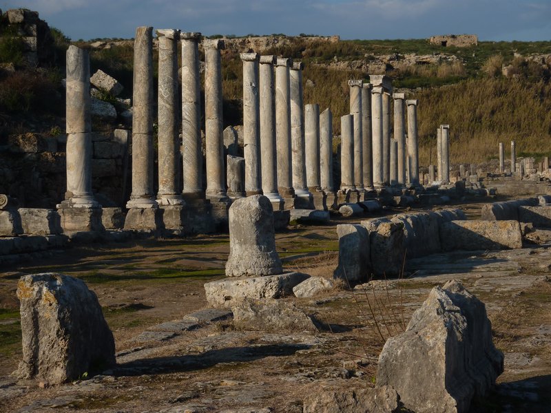 Columns lining the street in Ancient Perge