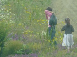 Walking Home through the flowers