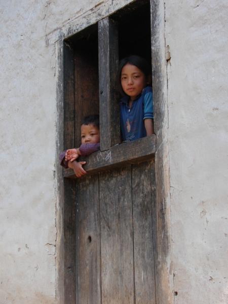 Nepali Children in Window