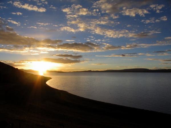 Sunset over Namtso Lake
