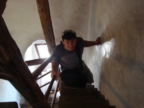 climbing the tower