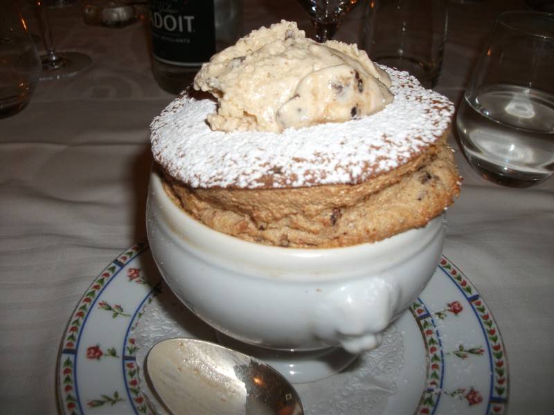 Prune and Armagnac Souffle with Armagnac Ice Cream