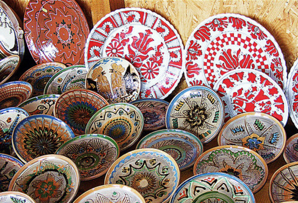 Hand painted pottery of Romania