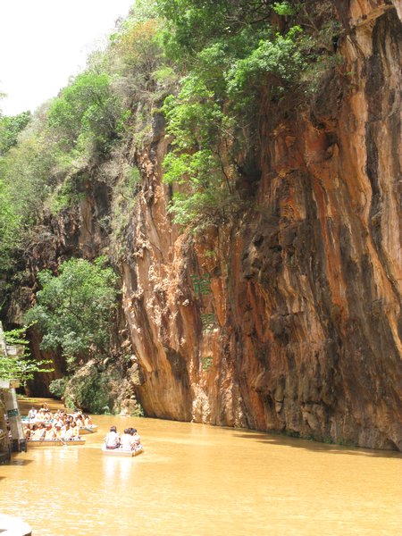 a river before the caves