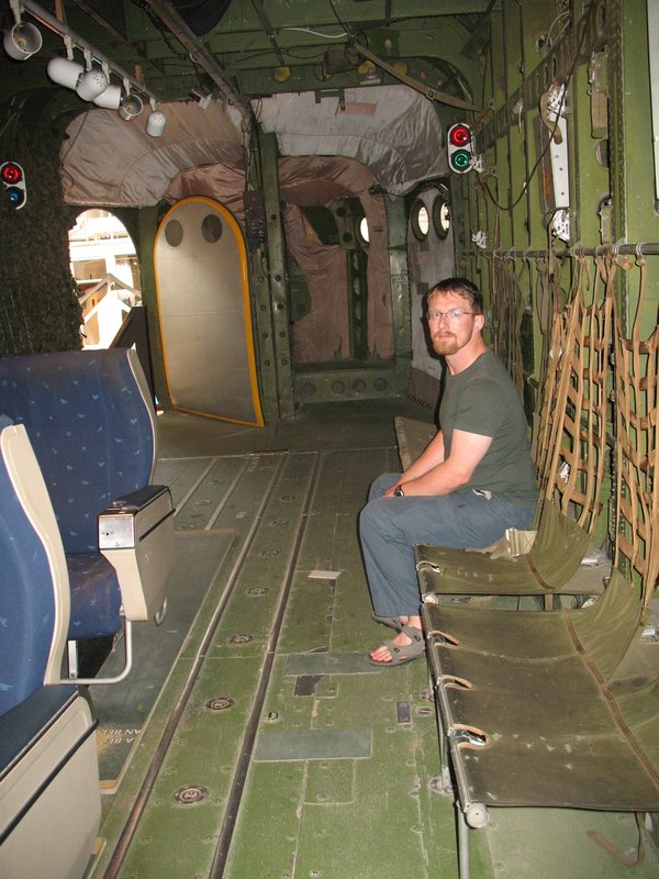 Dan hanging out in a war plane