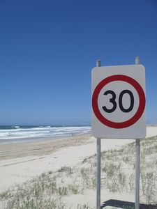 Road sign on 75mile beach