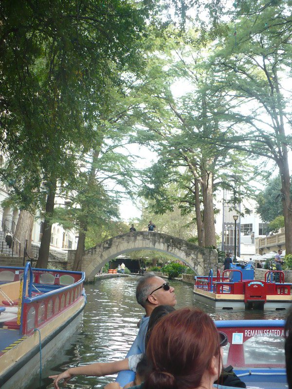 Riding the boat on the Riverwalk