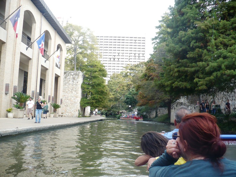 Riding the boat on the Riverwalk