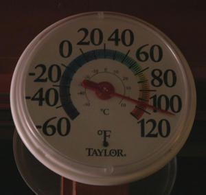 Thermometer at midnight