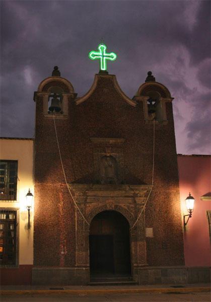 Smaller church in the Tequila town square