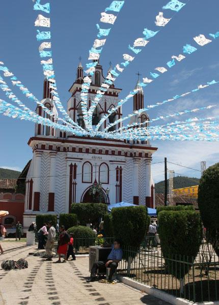 A festive church in San Cristobal