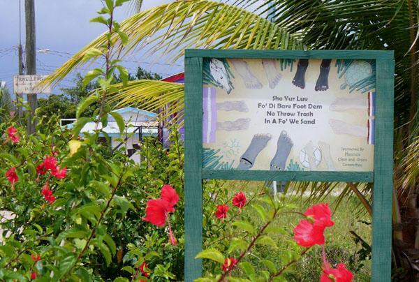 A sign in Placencia