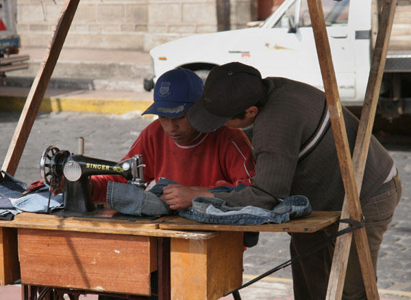 Sewing away in Riobamba market